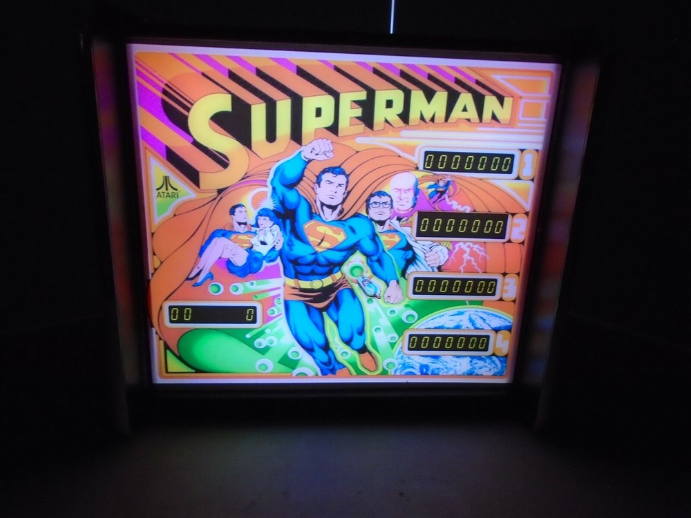 Superman Pinball Head LED Display light box