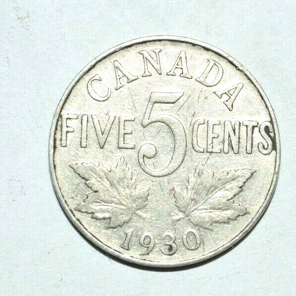 1930 Canada 5 Cent Coin