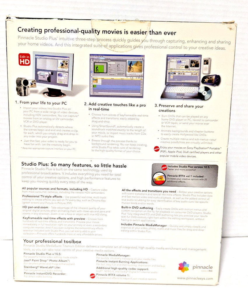 Pinnacle Studio Plus Titanium Edition v10.5 computer program