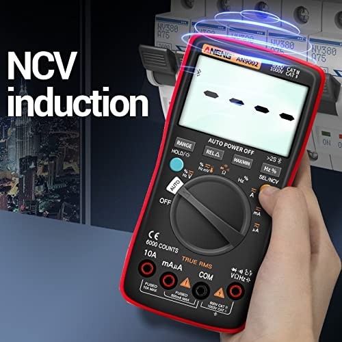 Bluetooth Multimeter 6000 Counts TRMS Auto-ranging AC DC Voltage Tester with Bat