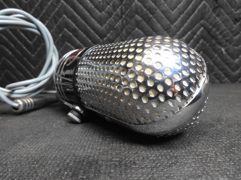 VINTAGE SHIELD M-102 PILL SHAPE CHROME MICROPHONE
