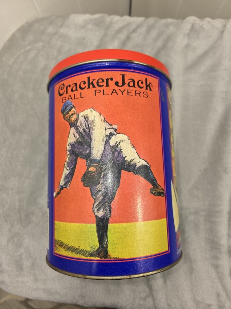 Vintage Pass Around Your Cracker Jack Tin 8" Tall Dated 1992