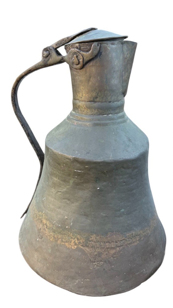 Large Primitive Middle Eastern Hand Hammered copper Water Jug/Pitcher RARE