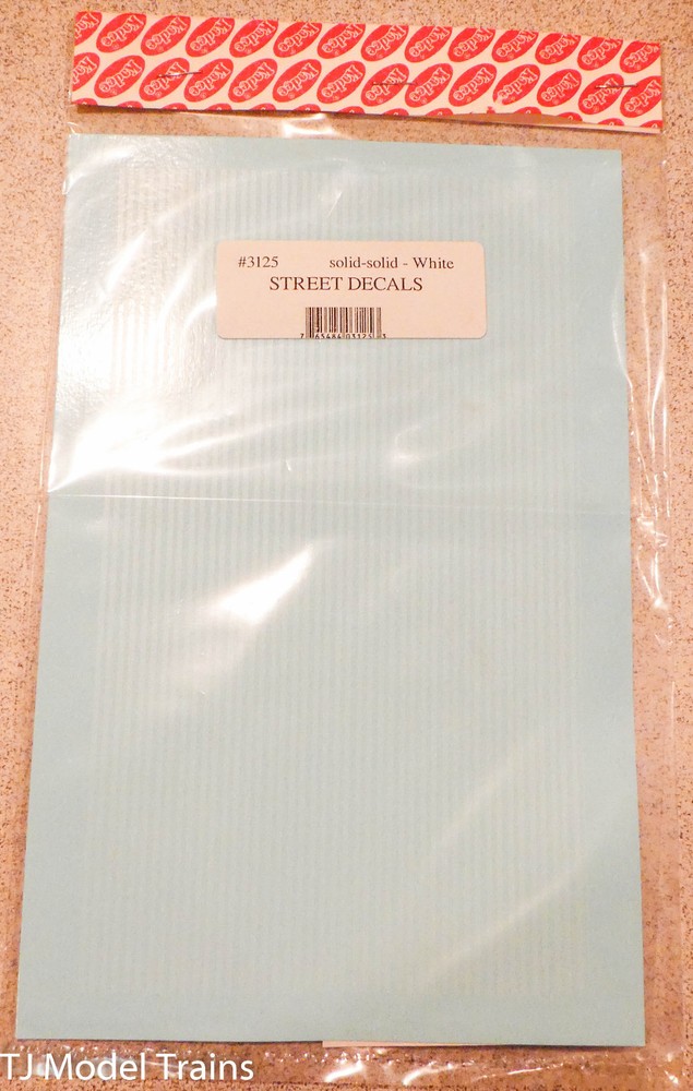 Kadee #3125 Solid-Solid - White Street Decals / Water Slide Decal