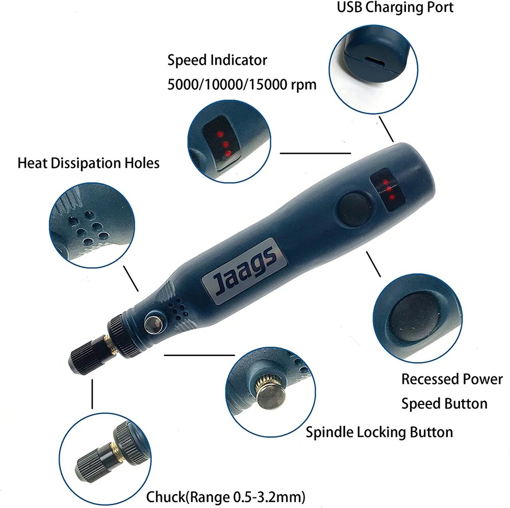 Mini Grinder Rotary Tool Polishing Drill Kit Variable Speed with Accessories