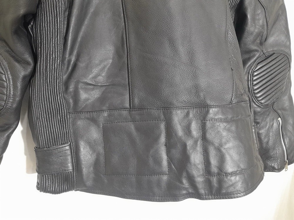Bashir Genuine Leather Black Motorcycle Jacket Size 42