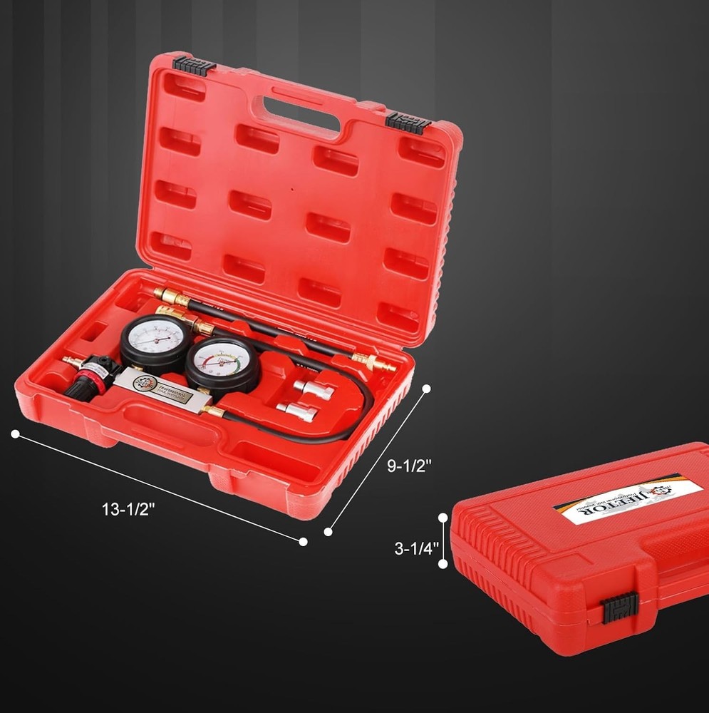 Engine Compression Leakdown Tester with Color-Coded Gauges for Quick Diagnostics