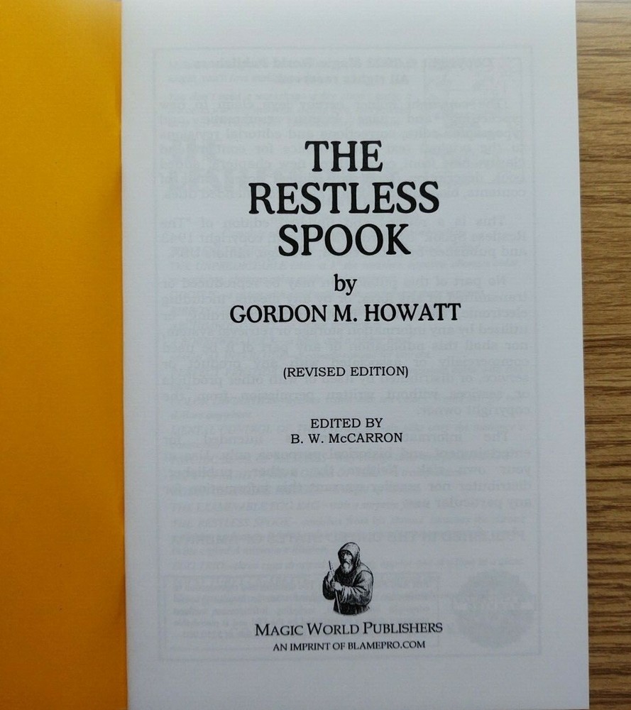 The Restless Spook by Gordon M. Howatt