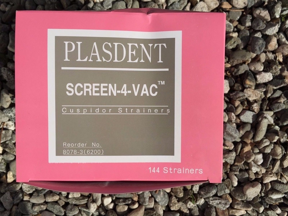 8078-3 (6200) CUSPIDOR STRAINER Dental White 144/BOX Plasdent