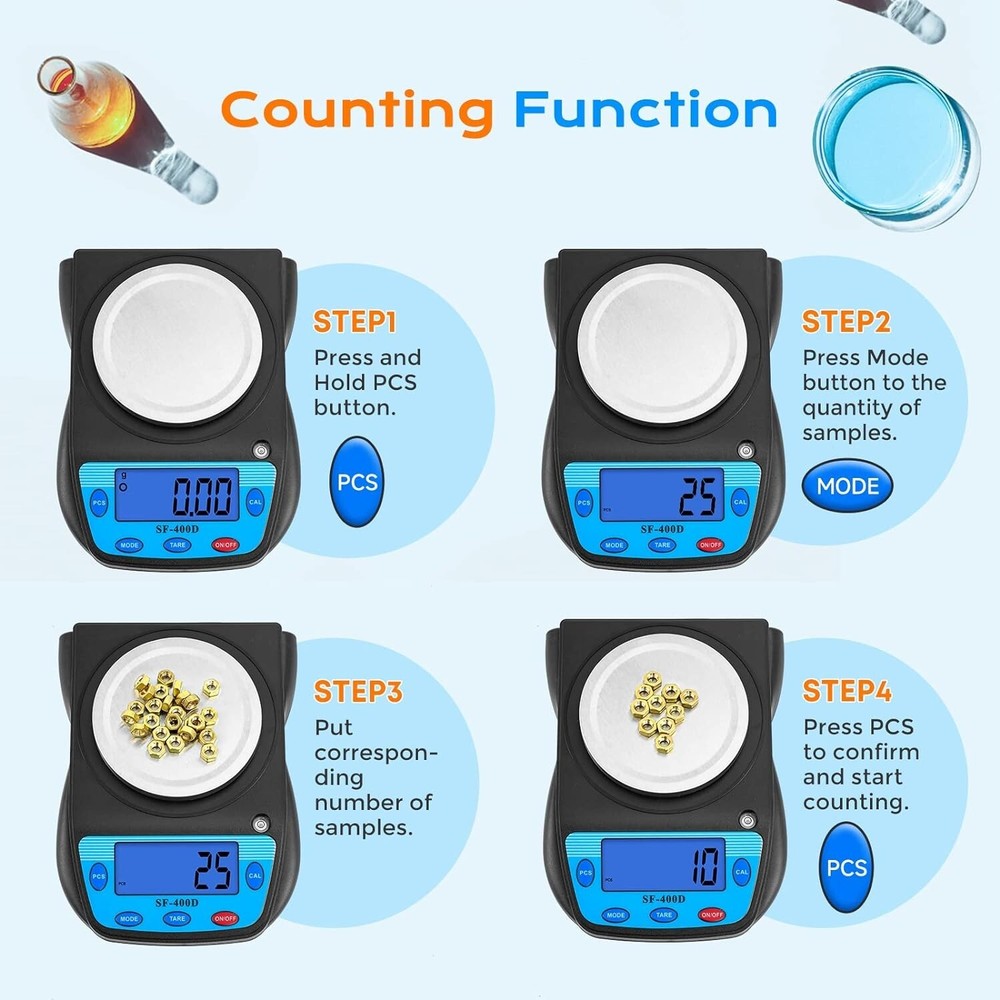 Compact Electronic Analytical Balance with Tare and Auto Shut-Off Features