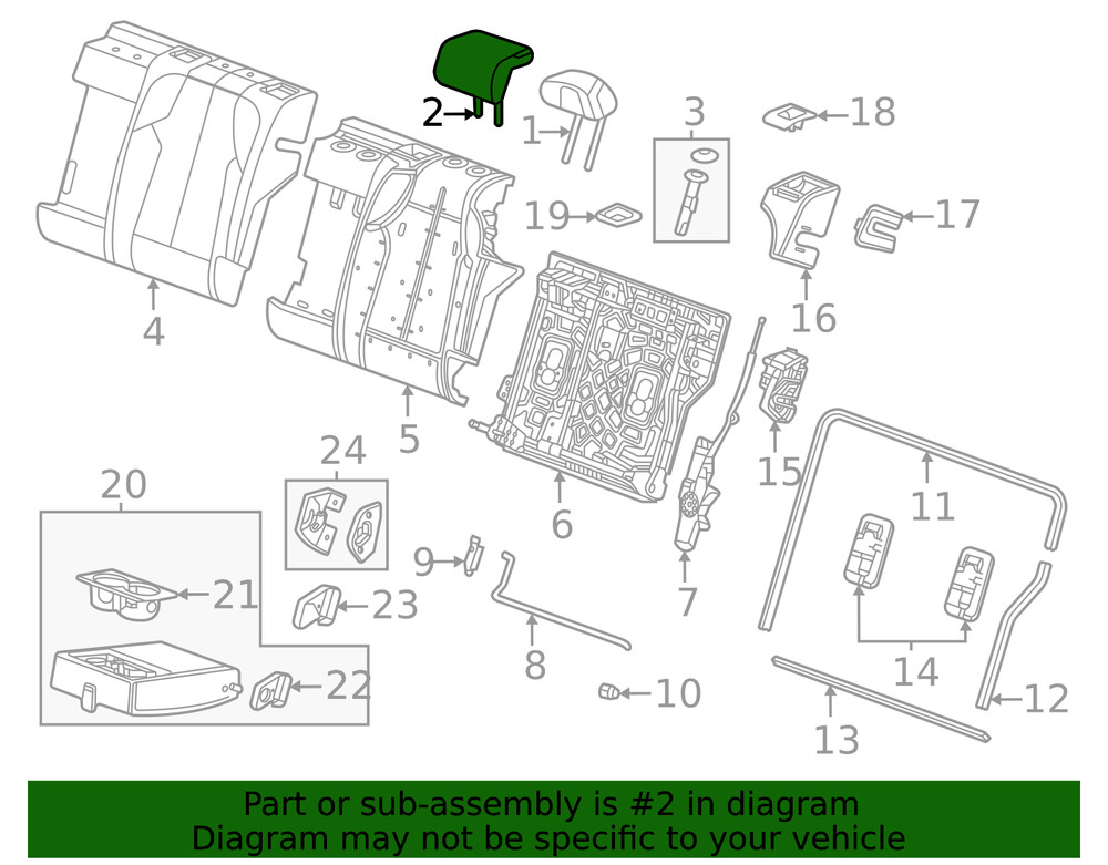 Genuine GM Headrest Outer 85701364