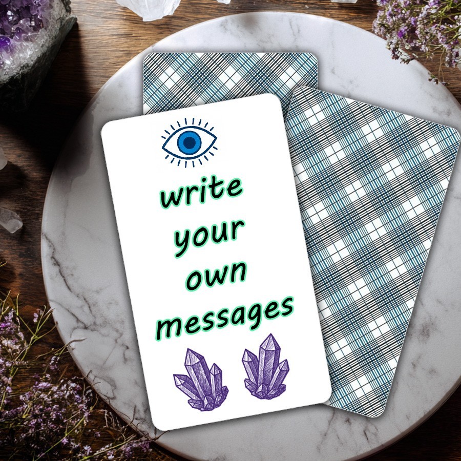 Blank DIY Tarot or Oracle Deck - 80 Cards, Rounded Corners, Plaid Backs