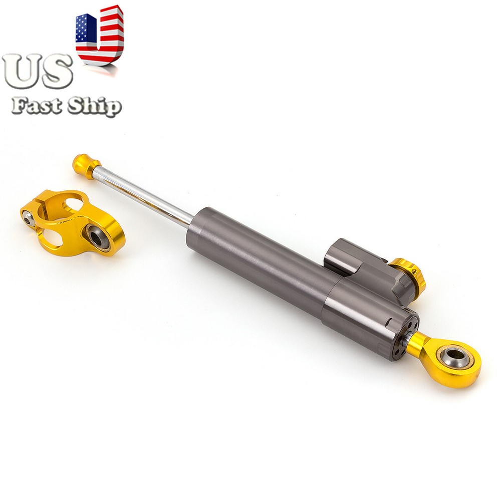 Steering Damper Universal Adjustable Motorcycle Steering Damper Stabilizer Gray
