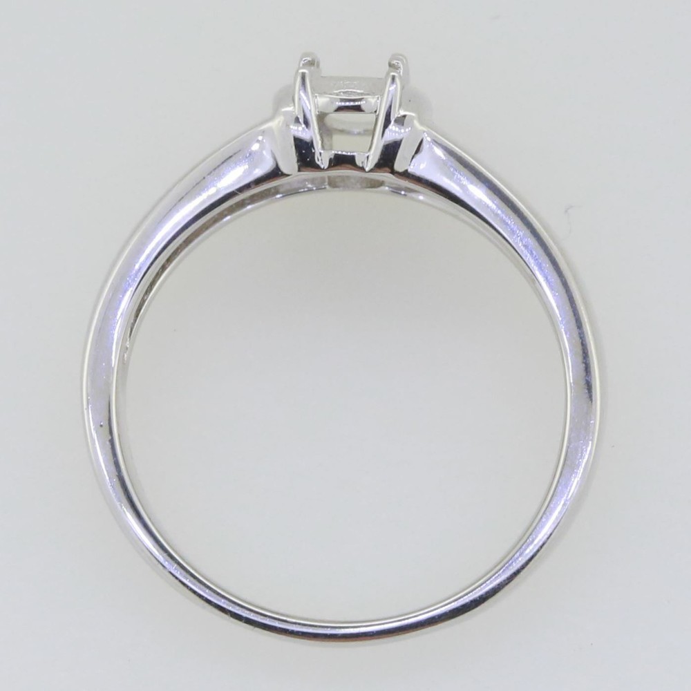 Sterling Silver Semi Mount Ring Setting Round RD 4x4mm White Topaz