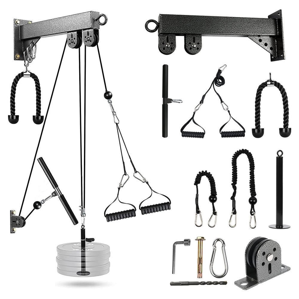 Pulley System Gym Cable Machine Triceps Rope Pulley System Triceps LAT Pulldo...