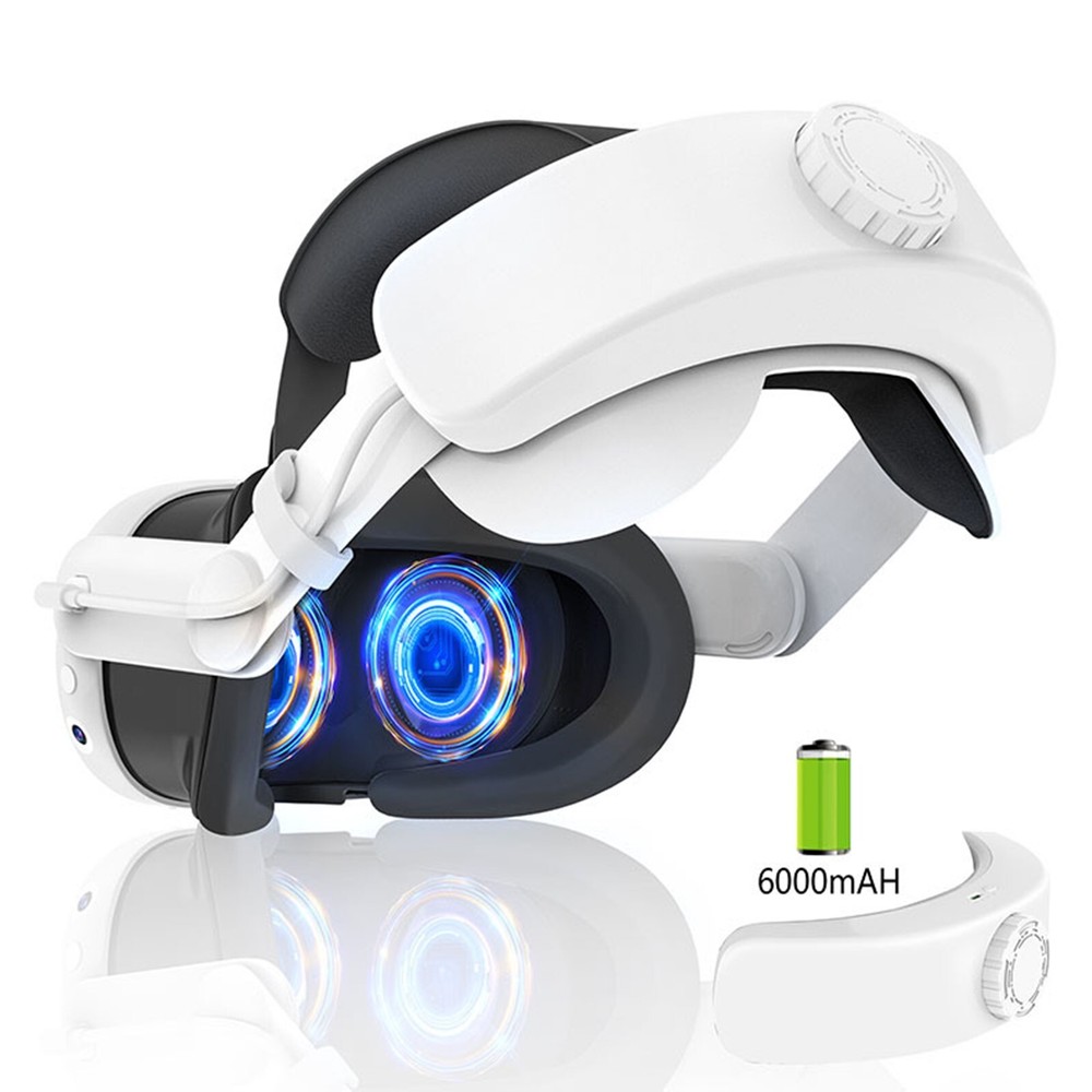 Charge Head Strap for Meta Quest 3 with 6000mAh Battery VR Accessories