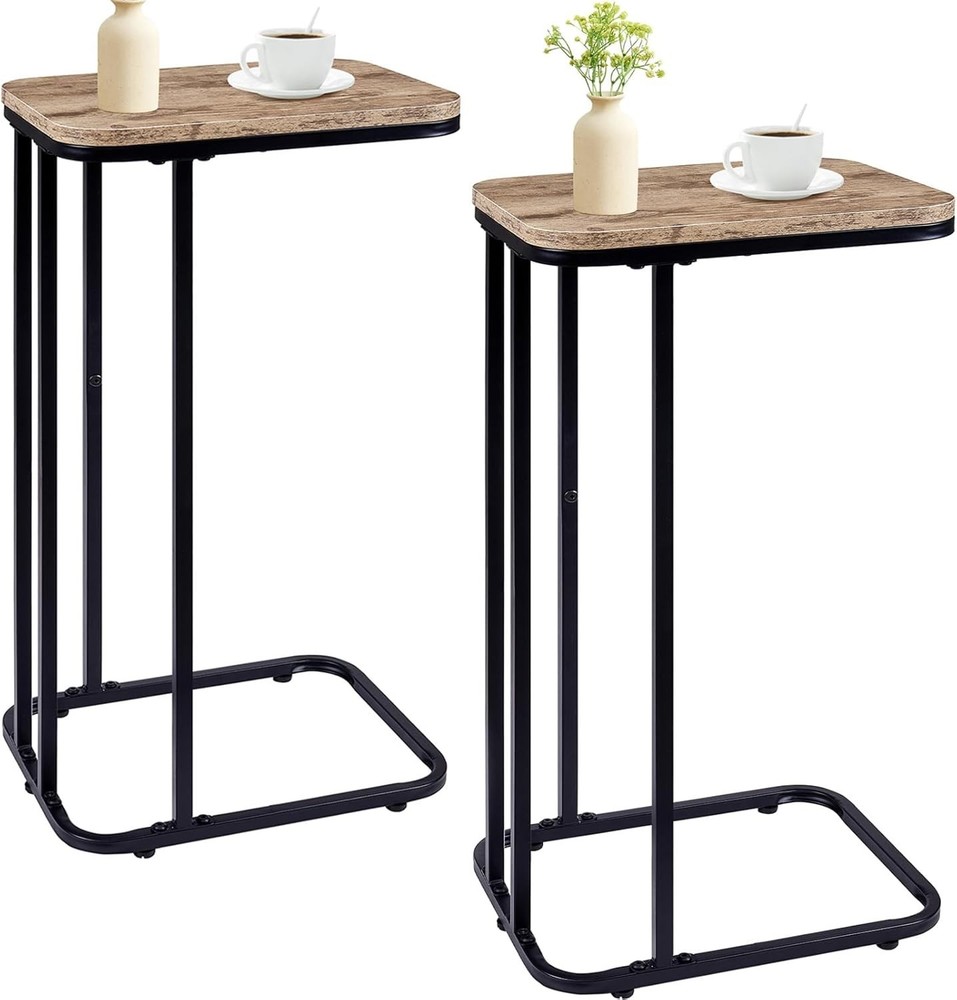 C Shaped End Table 27 Inches High Small Side Table Sofa & Bed Couch Table That