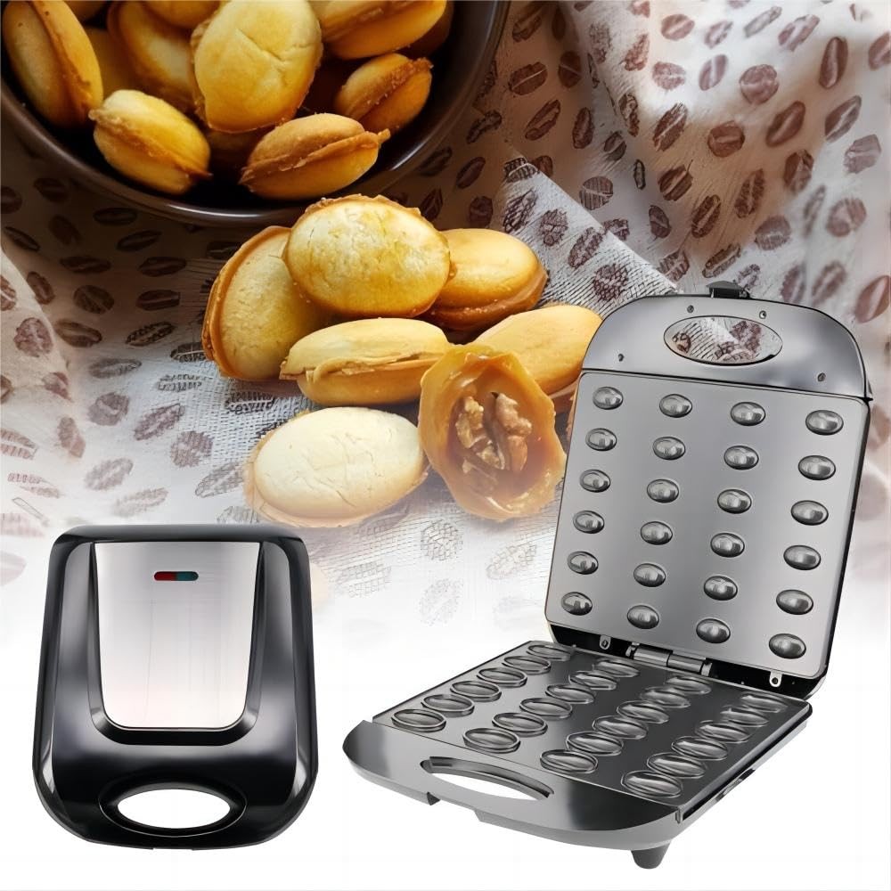 24 Walnut Cookie Maker, Non Stick Double Sided Walnut Cookie, Maker Mold Make...