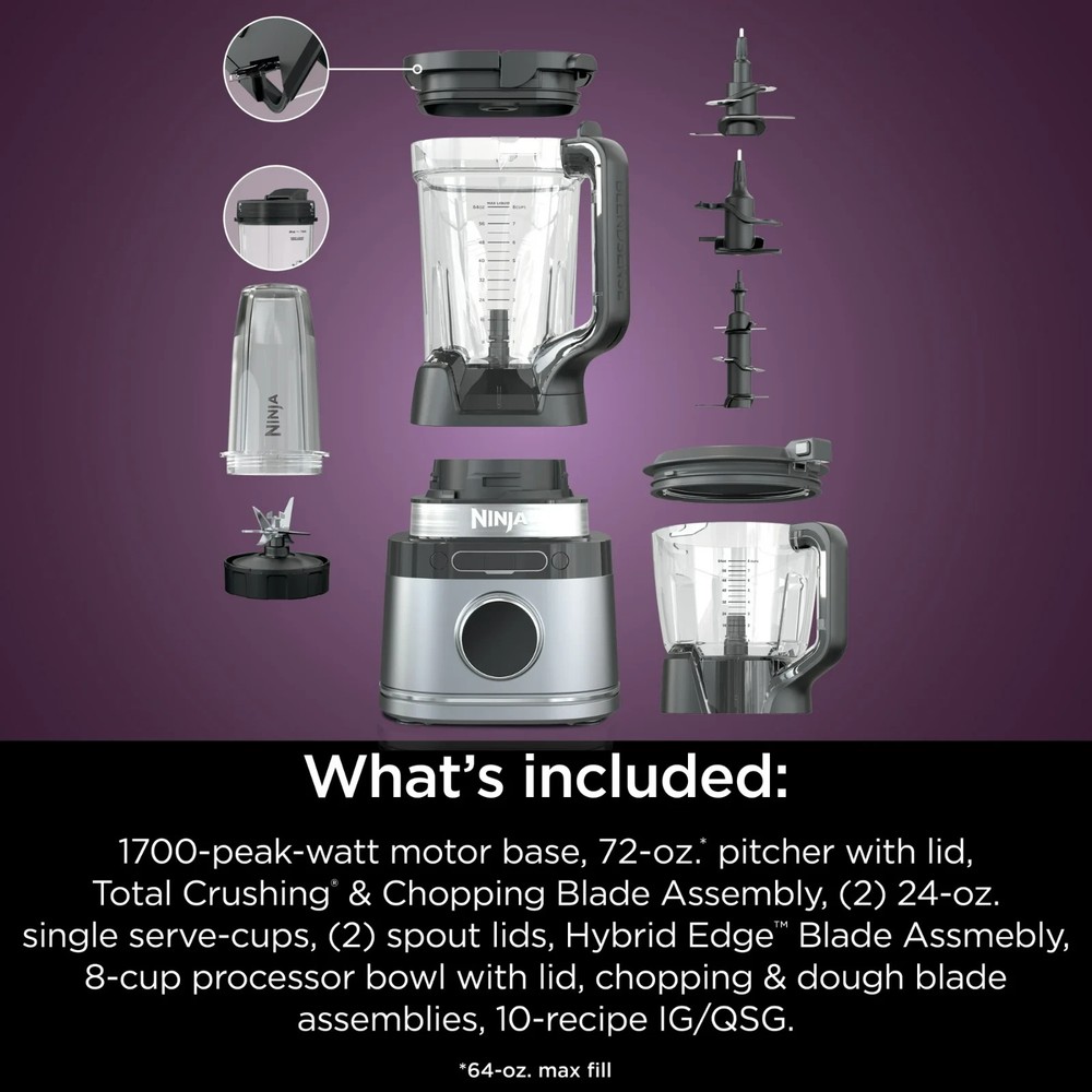 Ninja Detect Kitchen System Power Blender + Processor with Blend Sense Technolog