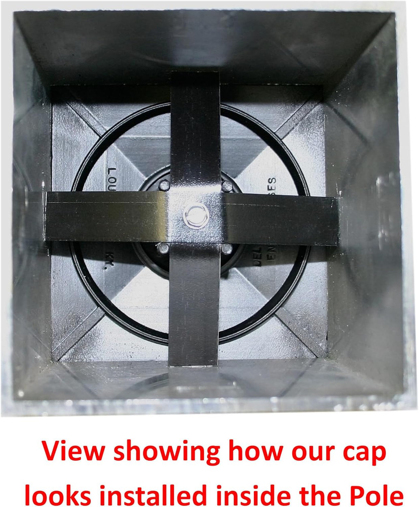 5" Square Light Pole Top Cap- Black Plastic by Deltech Manufacturing