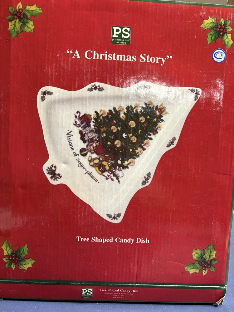 Portmeirion Studios A Christmas Story Susan Winget Tree Shape Candy Serving Dish