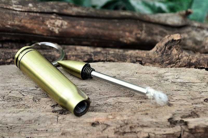 Bullet Permanent Match - Fire Starter Lighter - Camping Survival Gear Key Ring