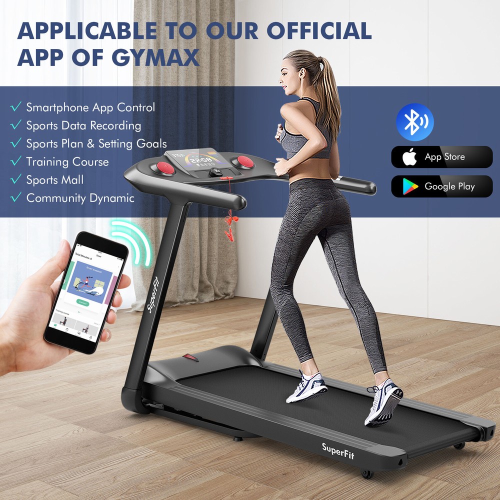 4.75HP Adjustable Treadmill w/ Programs Touch Screen Voice/APP/Remote Control