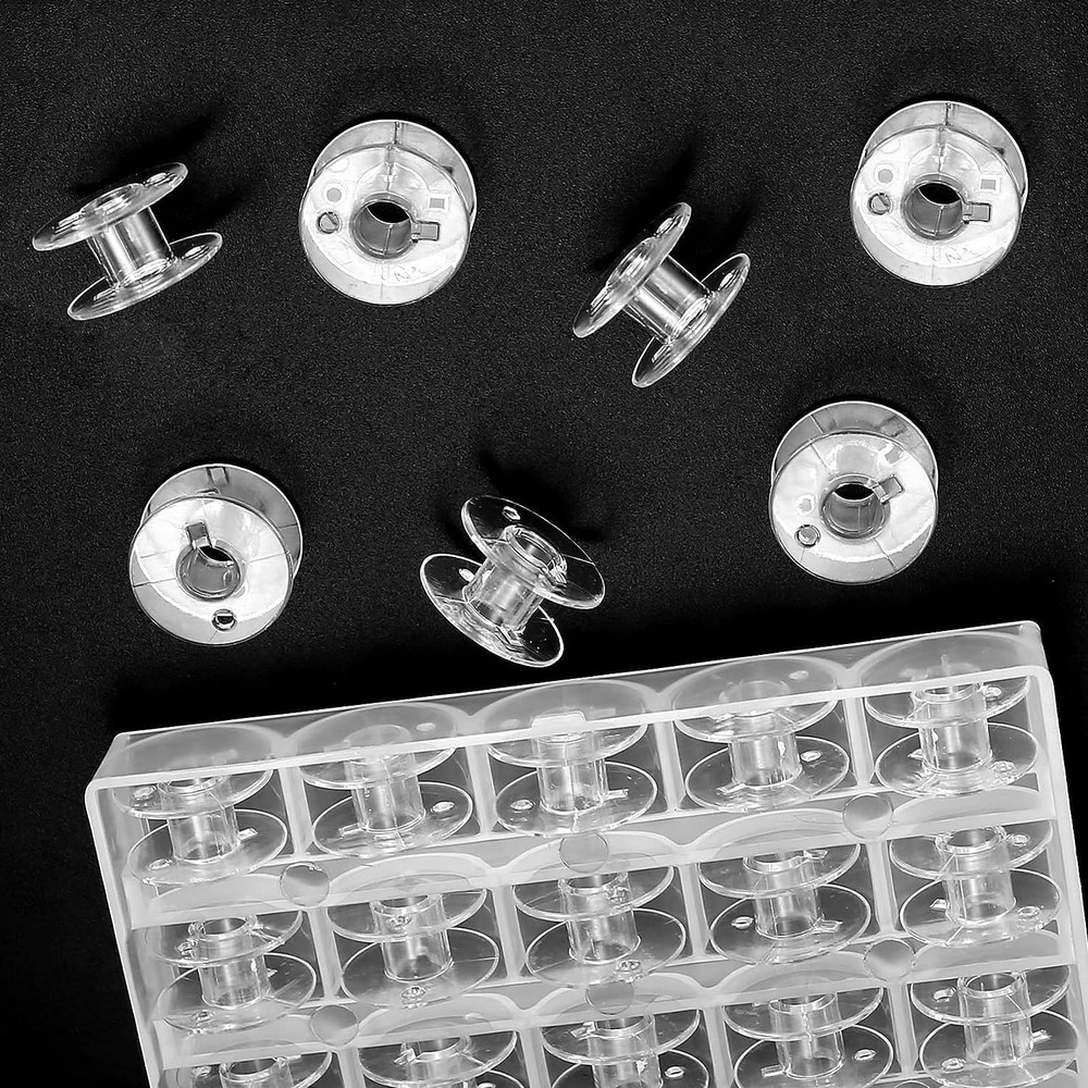 Transparent Bobbin Box Machine Bobbins Organizer Plastic Case with 50 Slots