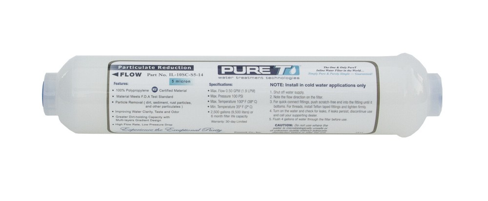 White inline sediment filter for  Reverse Osmosis Systems, qty of 3