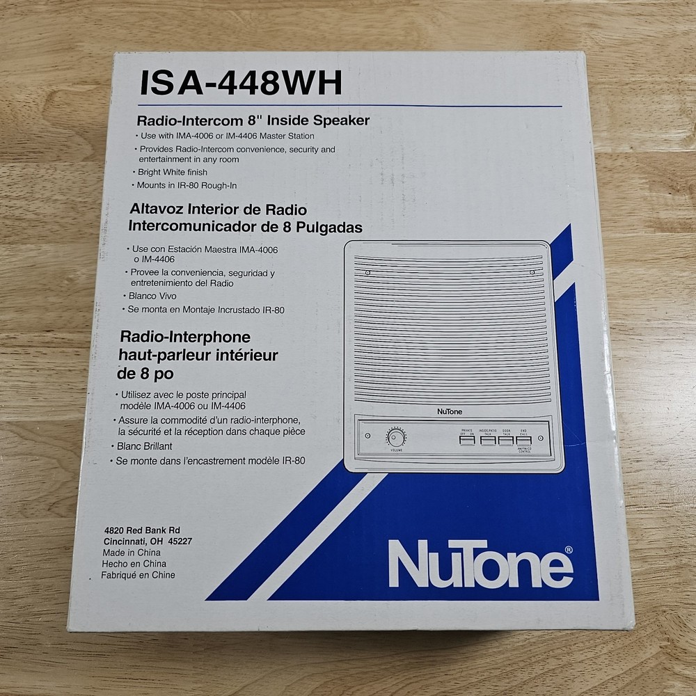 Nutone ISA-448WH Radio intercom 8" Inside Speaker White open box