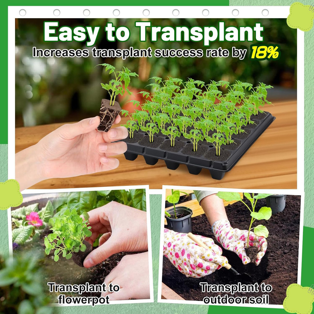 50 Pack Seed Starter Plugs Peat Moss Rooting Sponges Hydroponic