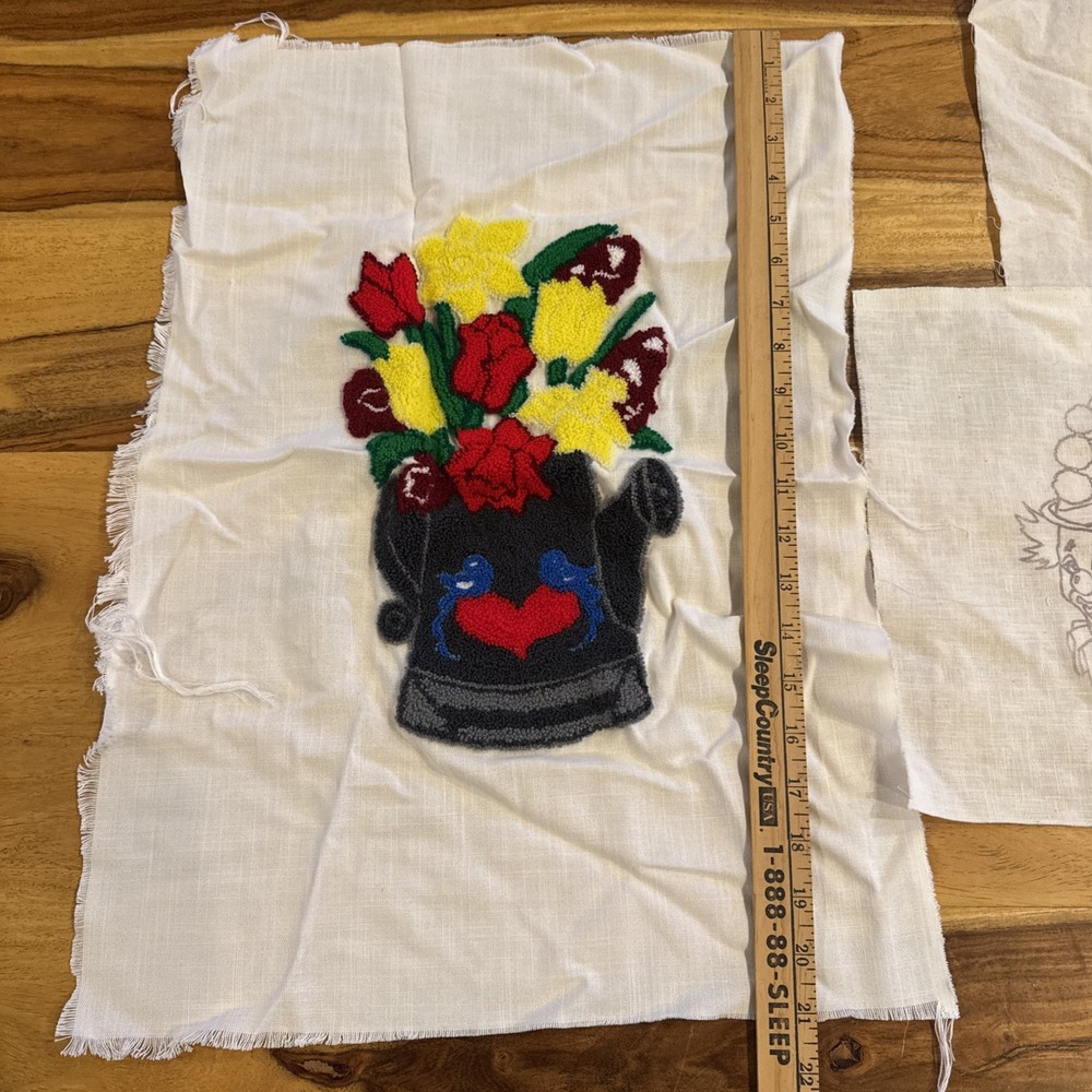 Punch Needle Unfinished Projects Lot - Repurpose - Embroidery