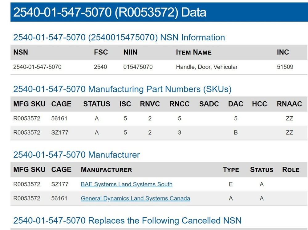 RG31 MMPV / MRAP Locking Hatch Handle BAE Systems Mine Protected Vehicle [D1S3]