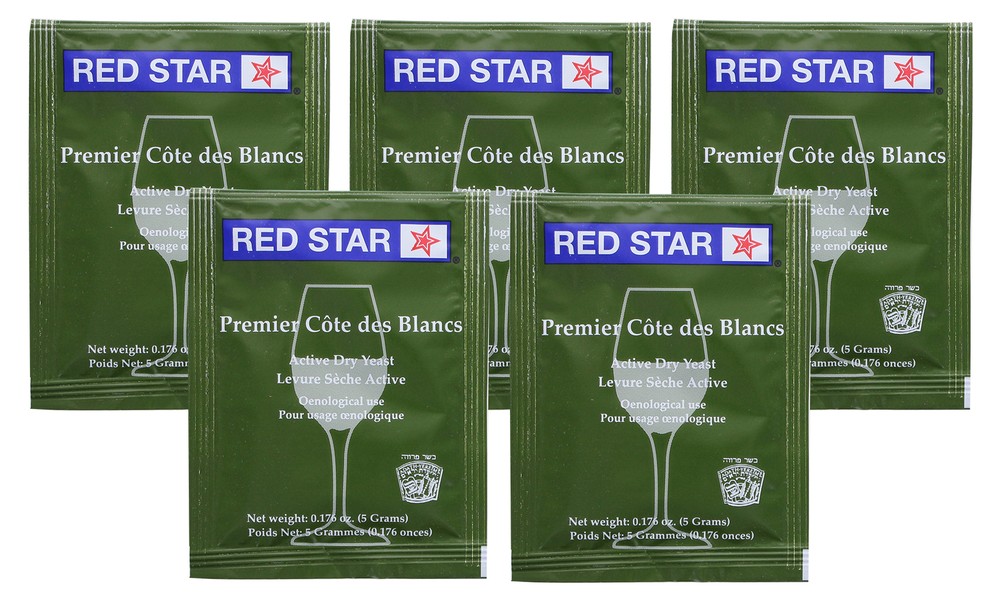 Red Star Cote des Blanc Wine Yeast, 5g - 5-Pack