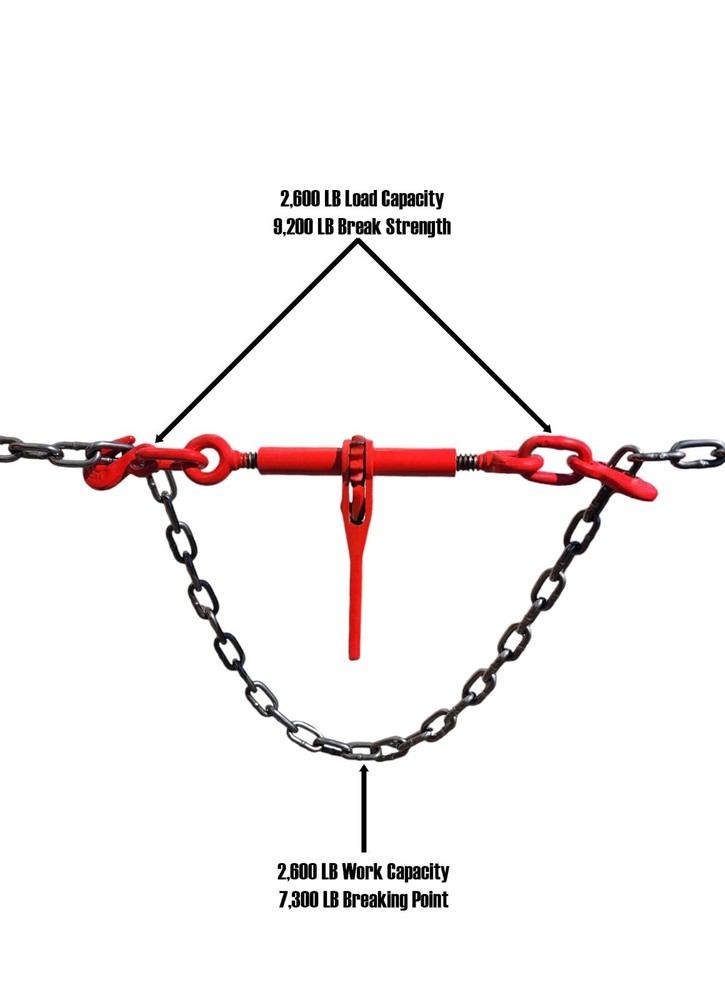 4PC 1/4" or 5/16" Ratchet Load Binder & Chain Set Equipment Tie Down Rigging