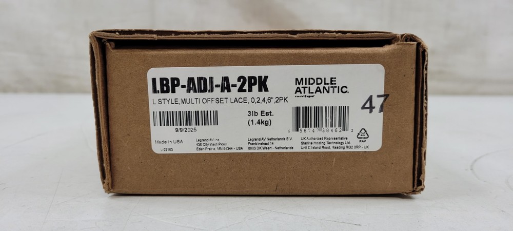 Middle Atlantic LBP-ADJ-A-2PK Adjustable Horizontal Lace - 2 pack