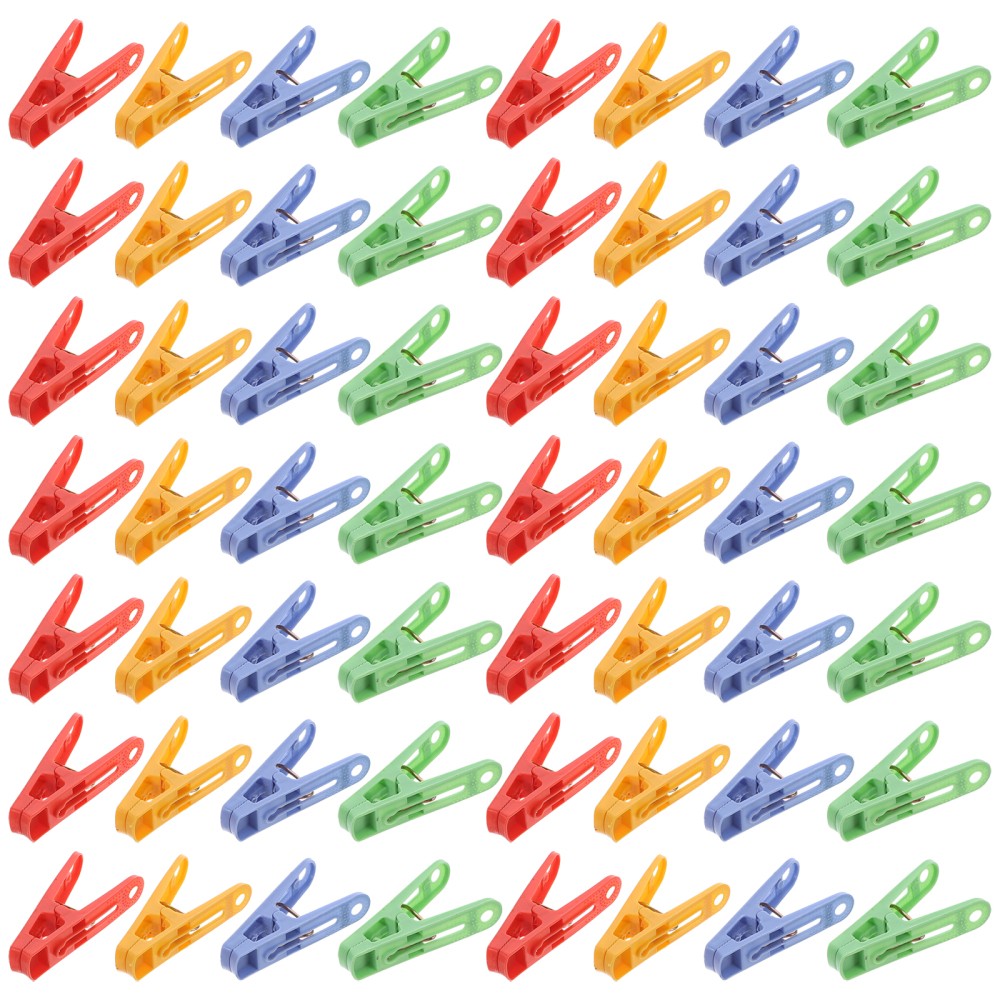 60 Pcs Clothes Pins Colored for Crafts Bright Plastic Quilt Clips