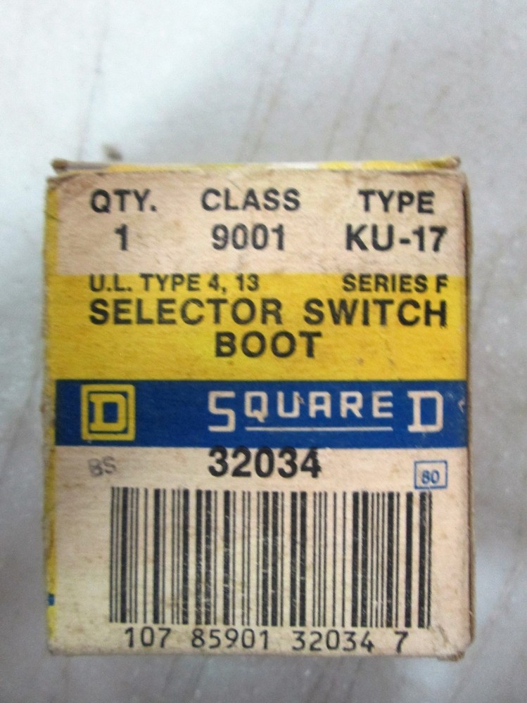 Square D Selector Switch Boot Type: KU-17 (NIB)