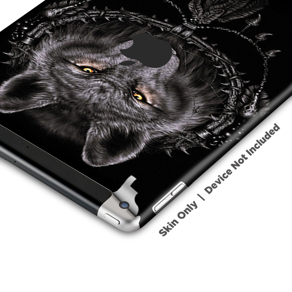 Skins Decal Wrap for Apple iPad 9.7 2017 Wolf dreamcatcher back white