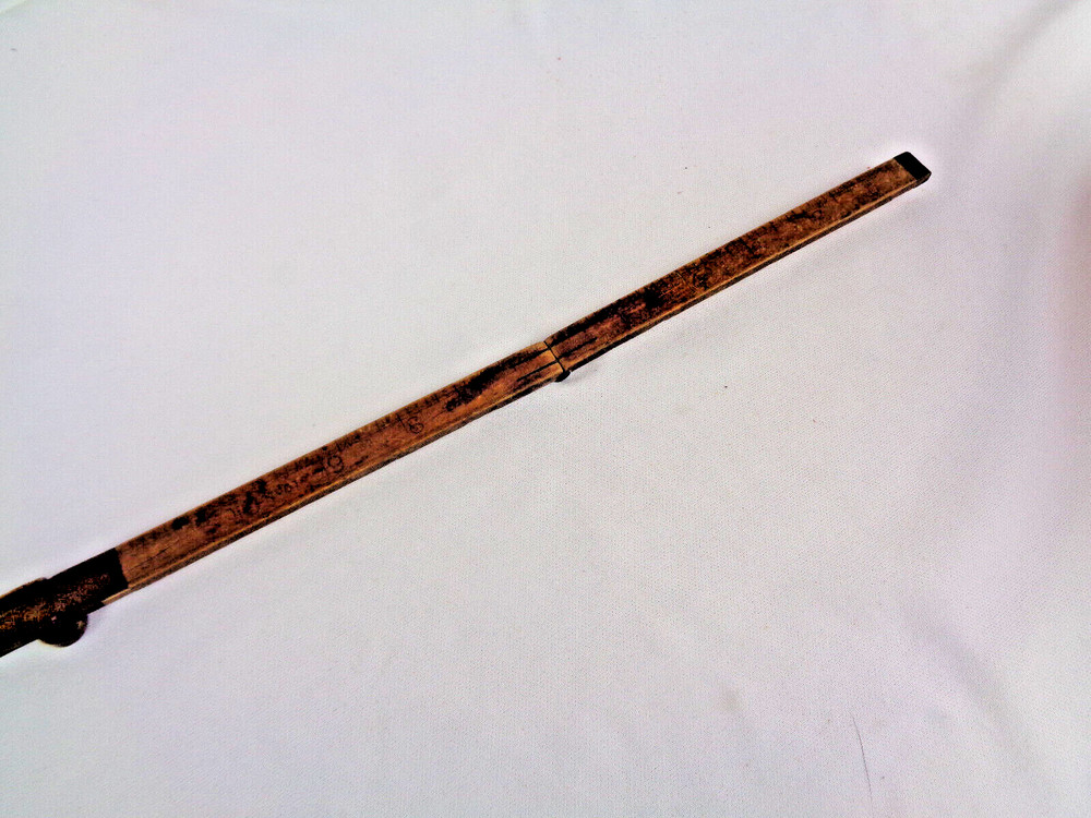 Antique Stanley Tools Boxwood & Brass Folding Ruler No 67 /68