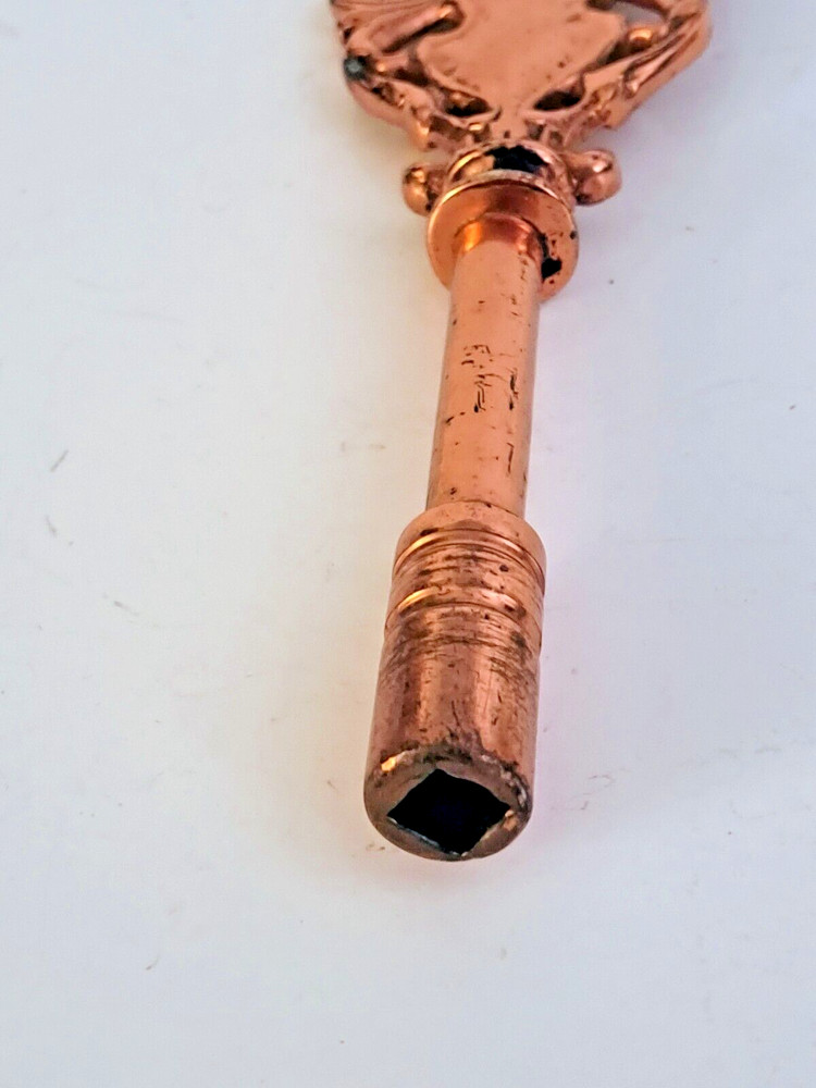 Vintage Decorative Solid Brass Rose Gold Fireplace Key 7.5"
