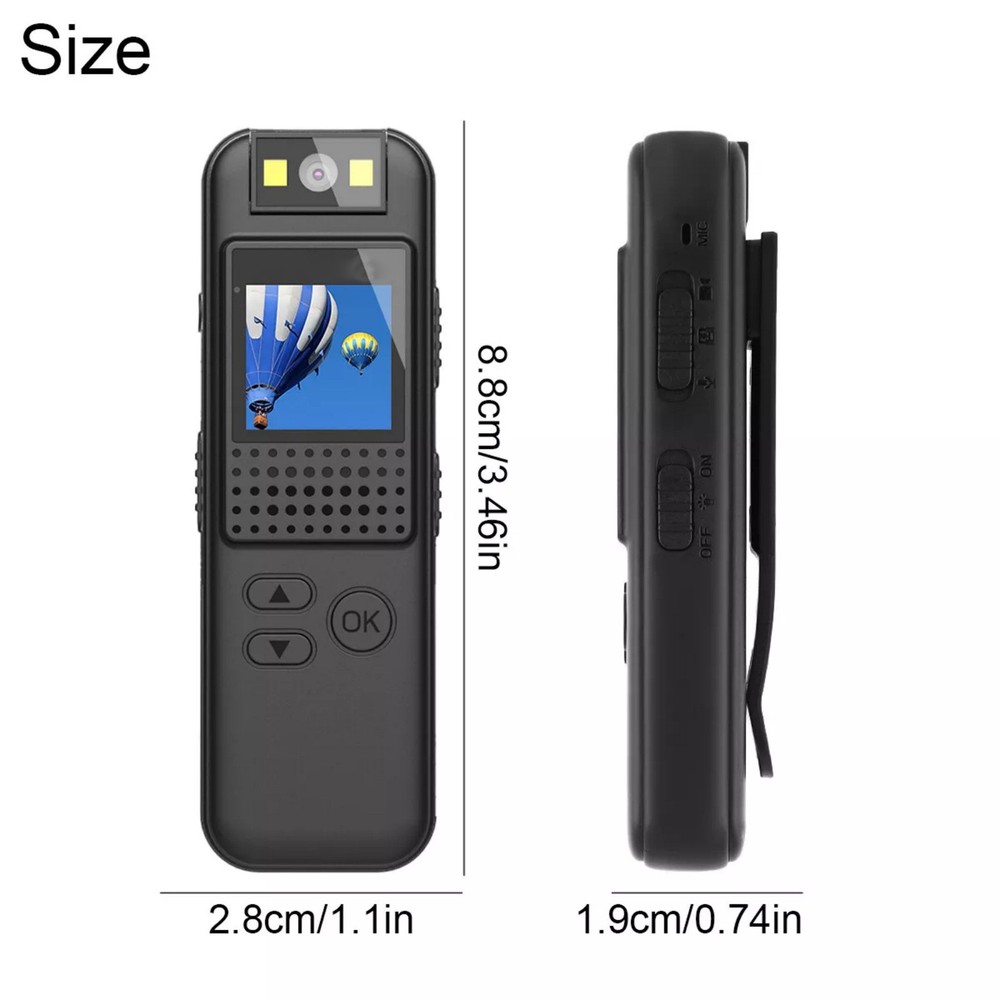 1080P HD Camera W/Motion Detective Function 0.9" LCD Screen 3-4H Duration