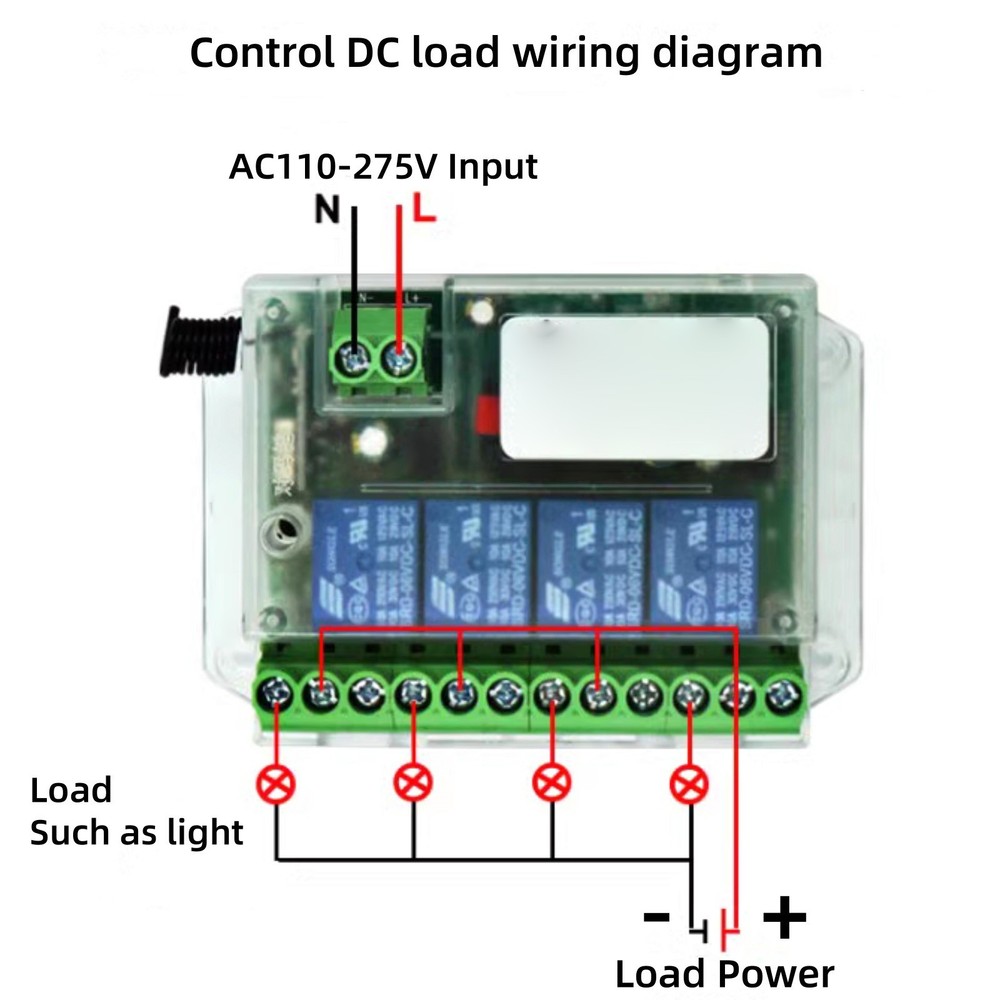 433mhz 4 Channels Remote Control Switch ON/OFF Relay Module Universal