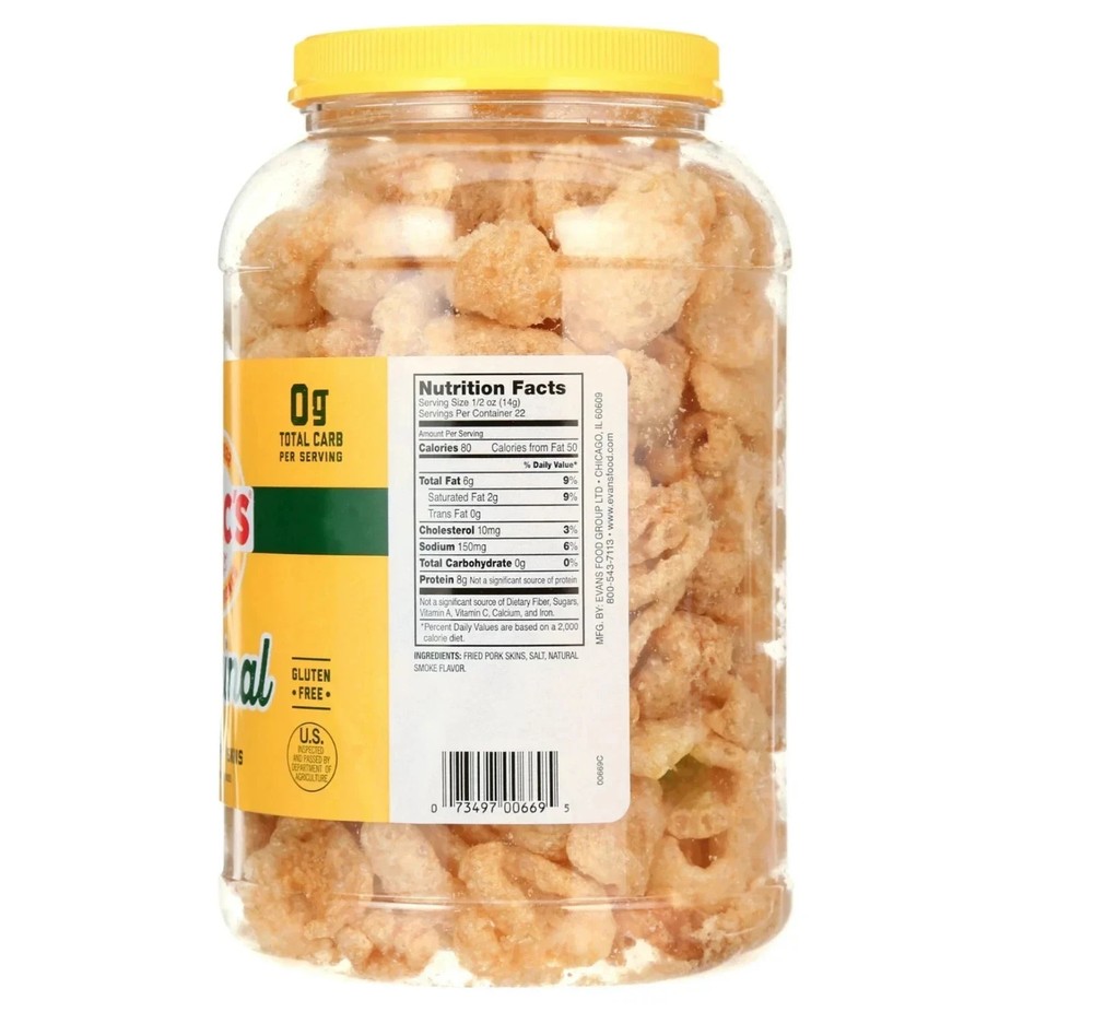 Mac's Original Fried Pork Skins 11oz Barrel