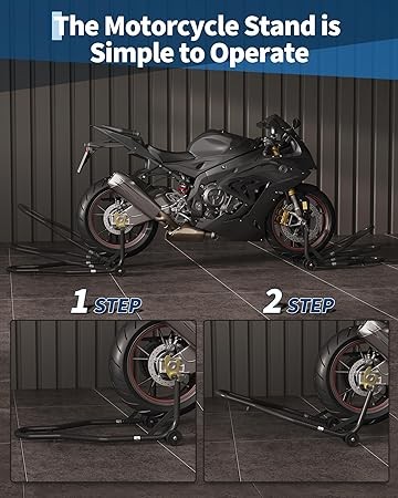 Universal Motorcycle Stand With Adjustable Fork Heads Large 450LBS Load Capacity