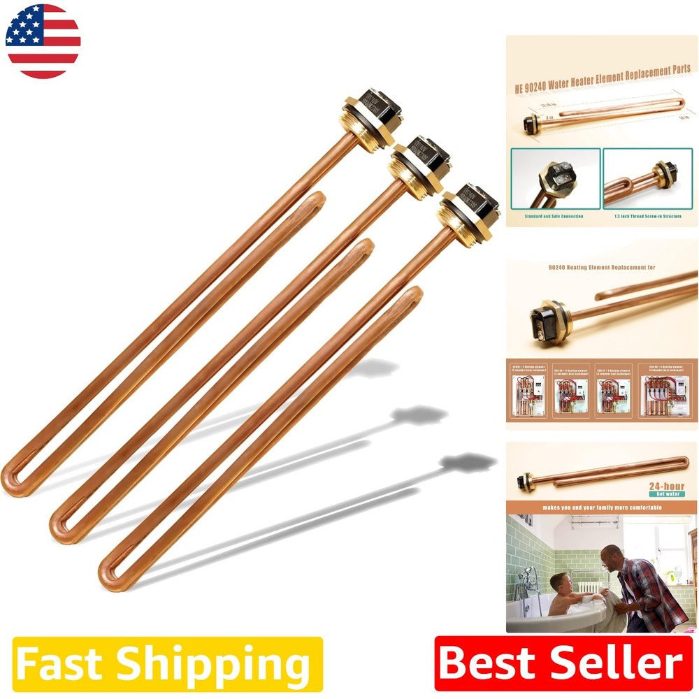 3 Pack Tankless Water Heater Elements Ecosmart Rheem 240V Brass