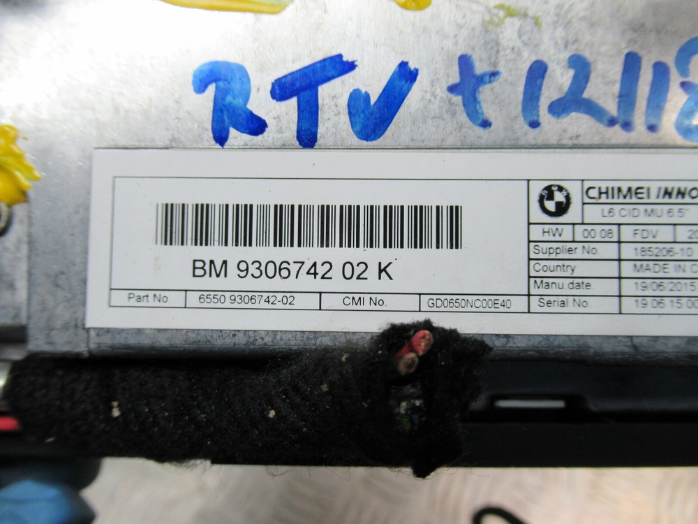 2015 BMW I3 RANGE EXTENDER MK1 L01 5DRS HATCH AUTO MULTIFUNCTION DISPLAY *12118
