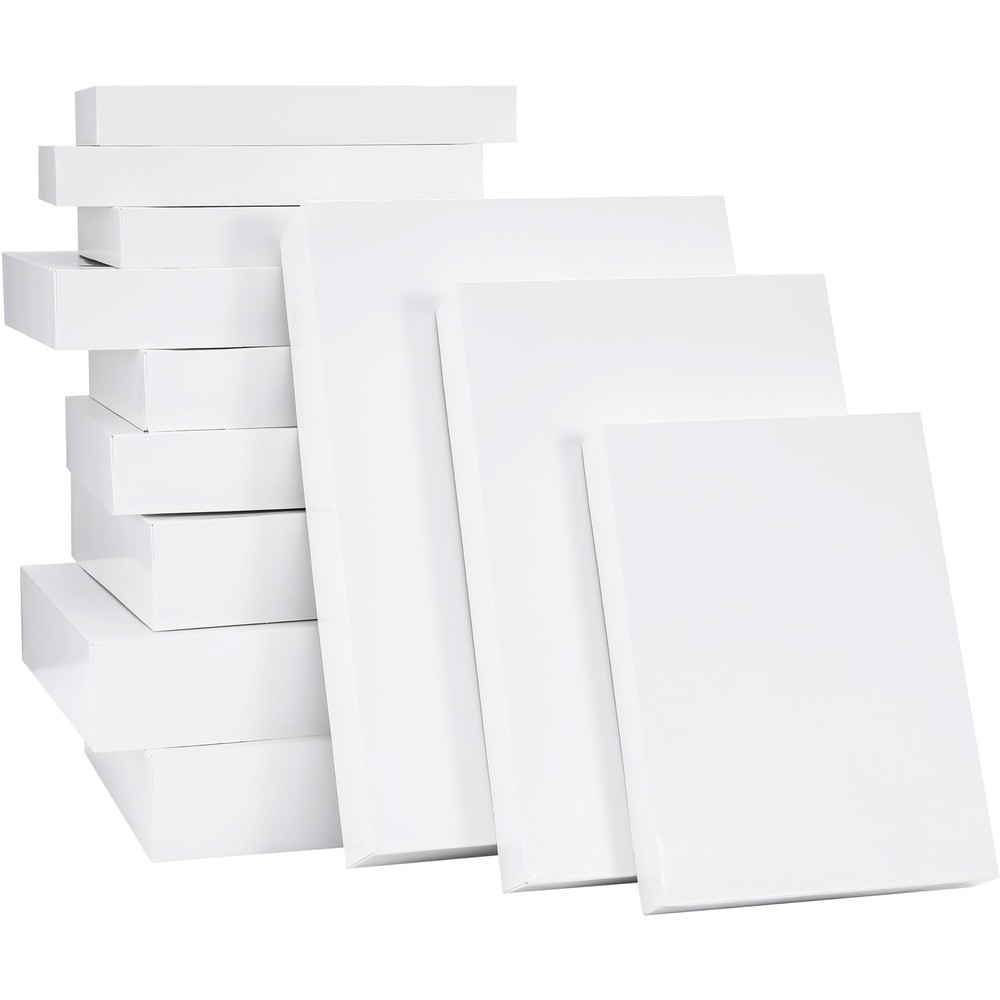 White Gift Boxes with Lids Assorted Sizes Present Packaging Storage 12 Pack