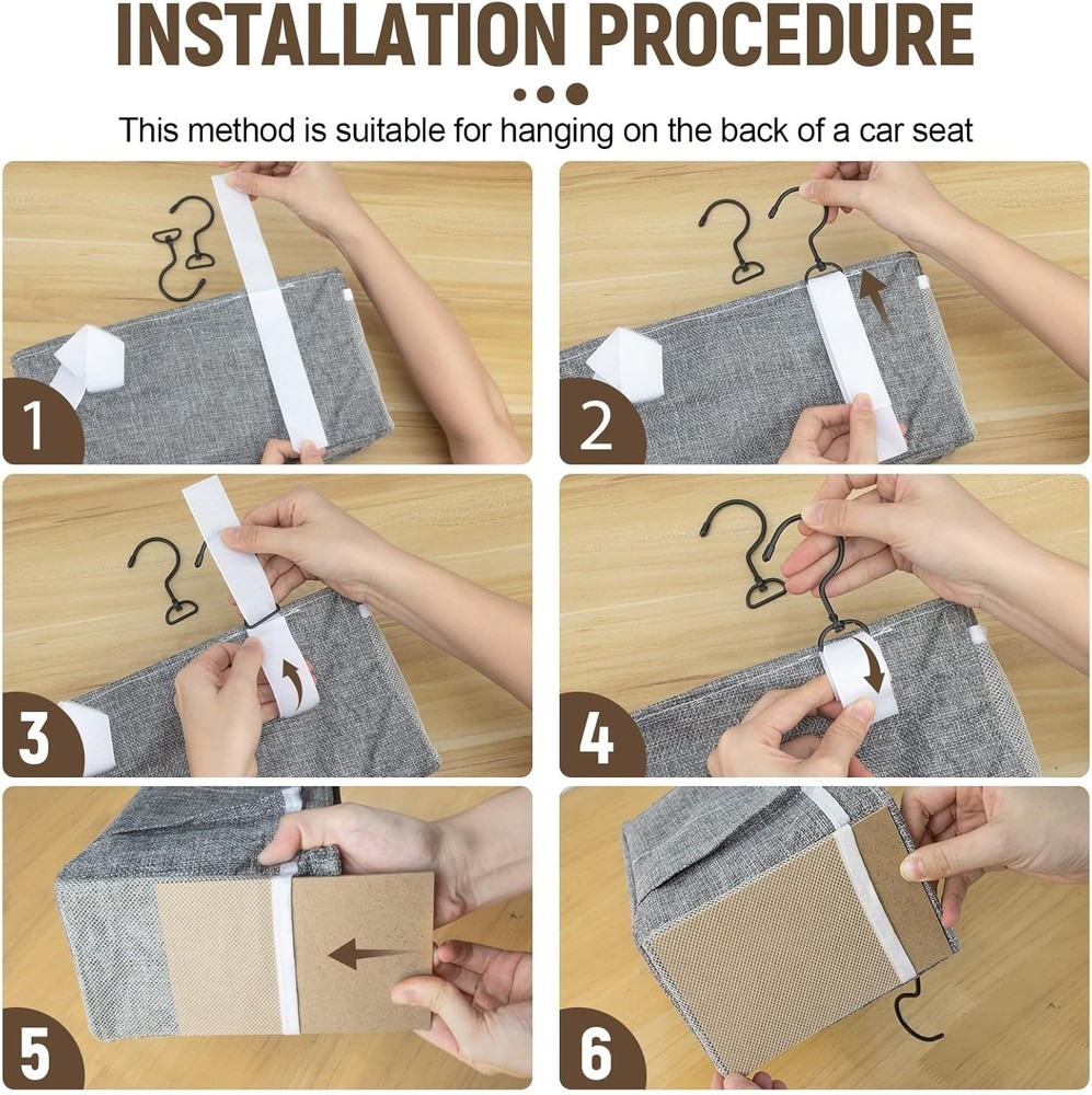 Bedside Caddy Hanging Organizer Storage Bag with Self Adhesive Back for