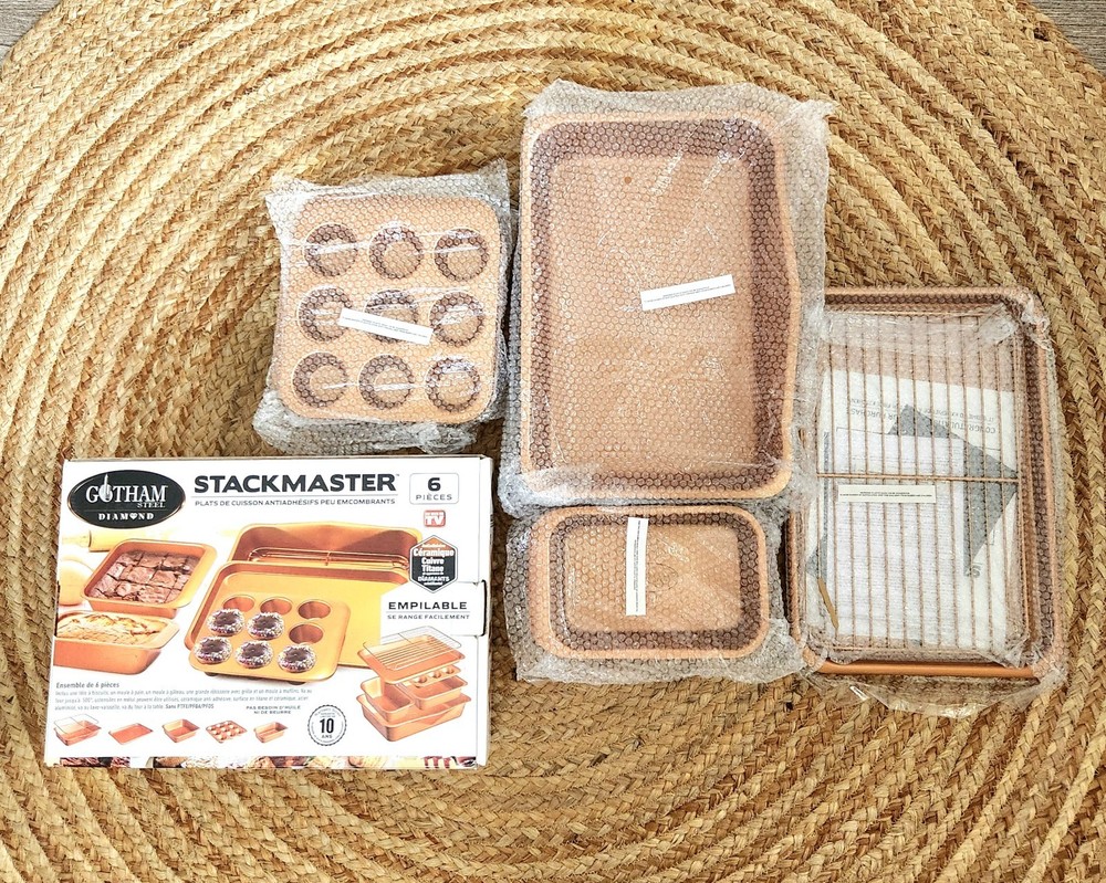 Gotham 6 Pc Srackmaster Ceramic Copper Titanium Bakeware Set Non Stick NEW